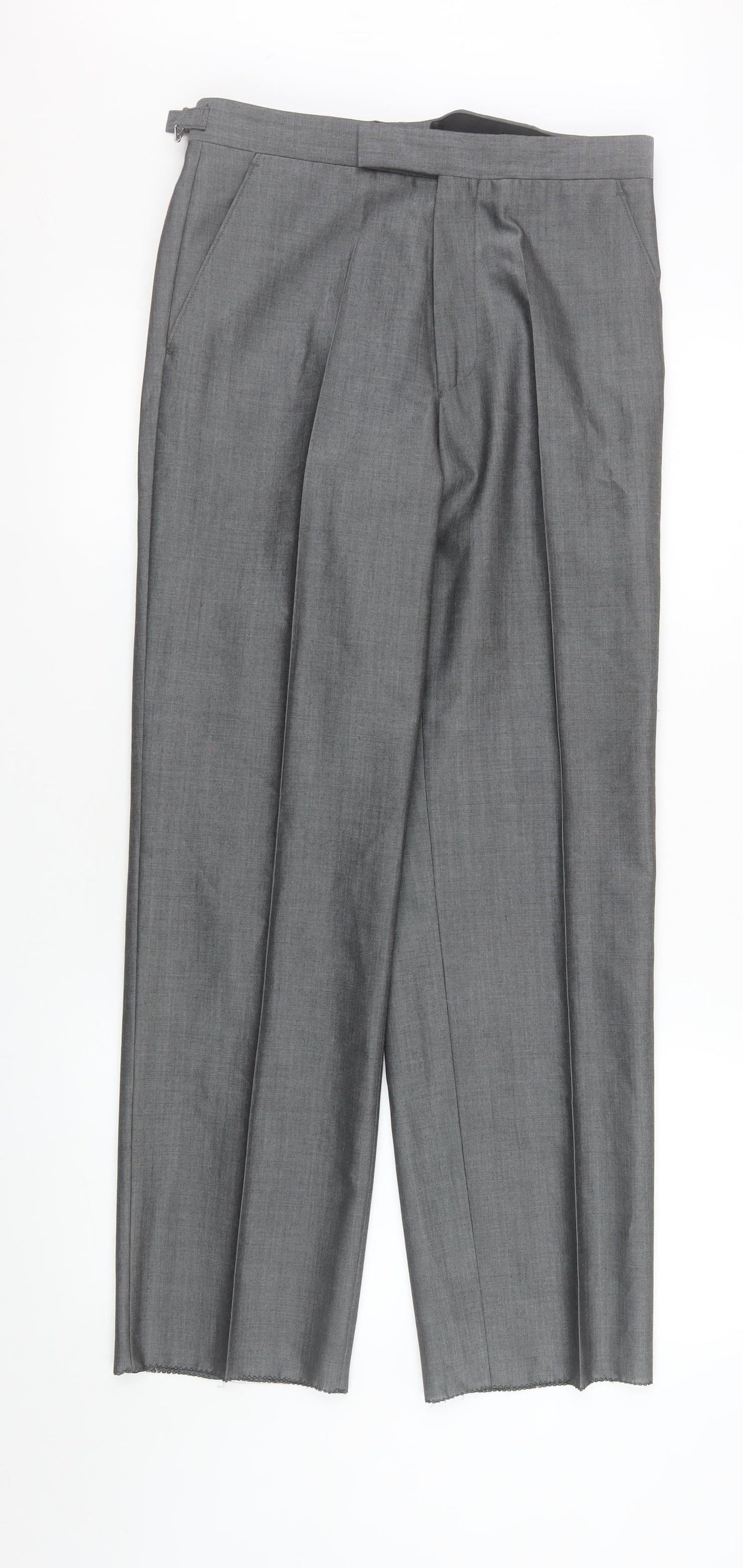 Torre Cerimonia Men's Grey Wool Blend Dress Trousers 30R