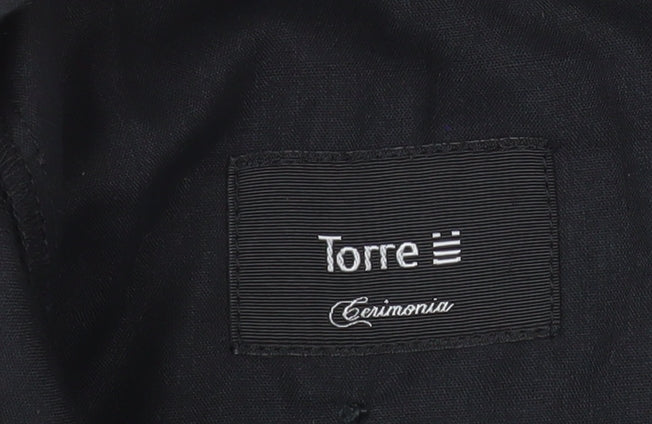 Torre Cerimonia Men's Grey Wool Blend Dress Trousers 30R
