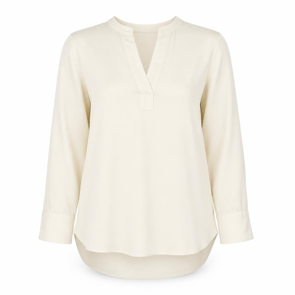 Gallery Women Ivory V-Neck Tunic Blouse UK 14 Long Sleeve