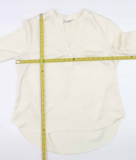 Gallery Women Ivory V-Neck Tunic Blouse UK 14 Long Sleeve