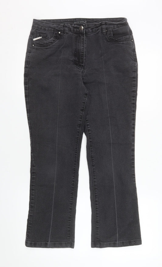David Emanuel Women's Black Straight Jeans Size 10 Stretch Denim