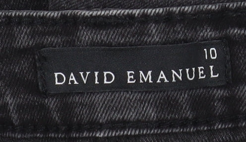 David Emanuel Women's Black Straight Jeans Size 10 Stretch Denim