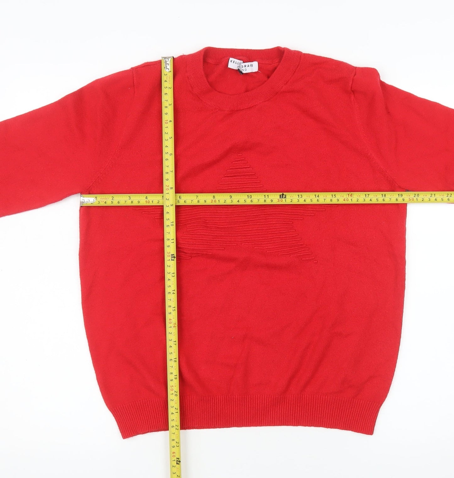 Kelly & Grace Women's Red Knit Pullover Jumper Size L