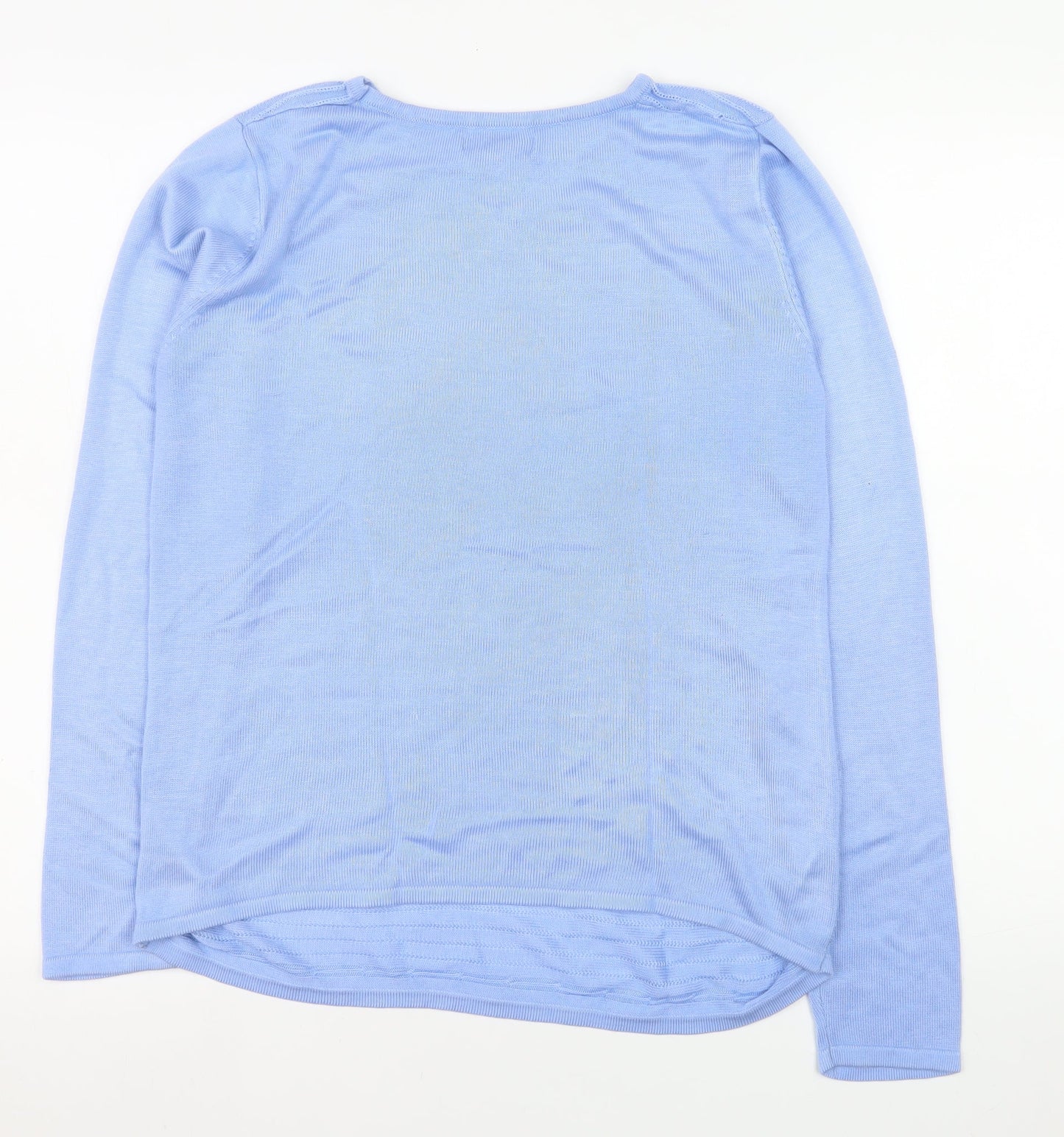 Voulez Vous Women Light Blue Henley Jumper Size S Long Sleeve Knit