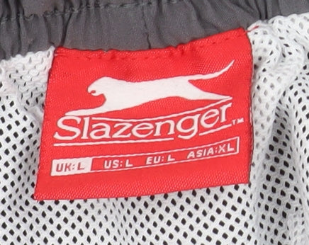 Slazenger Men's Black Athletic Shorts L Quick Dry Lightweight