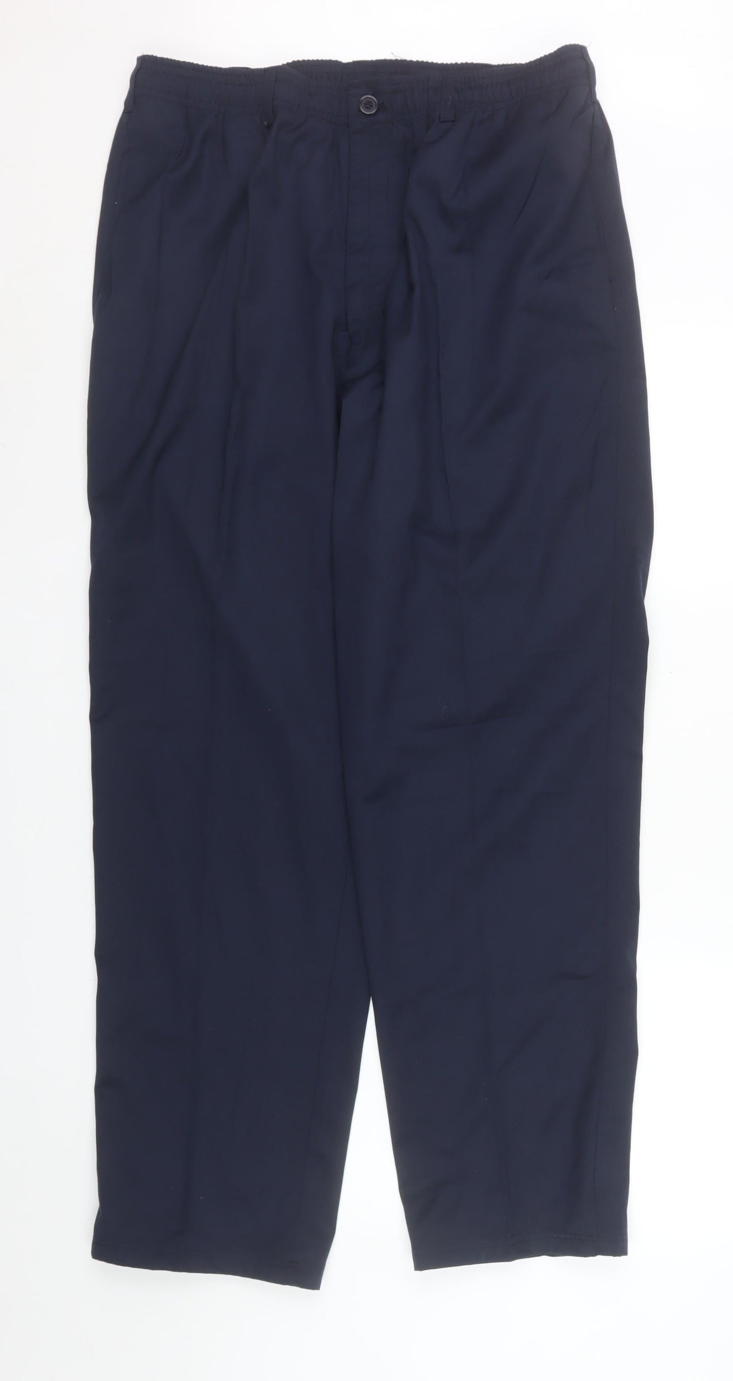 Champion Grafton Men's Navy Classic Trousers 40R Polyester Cotton Blend