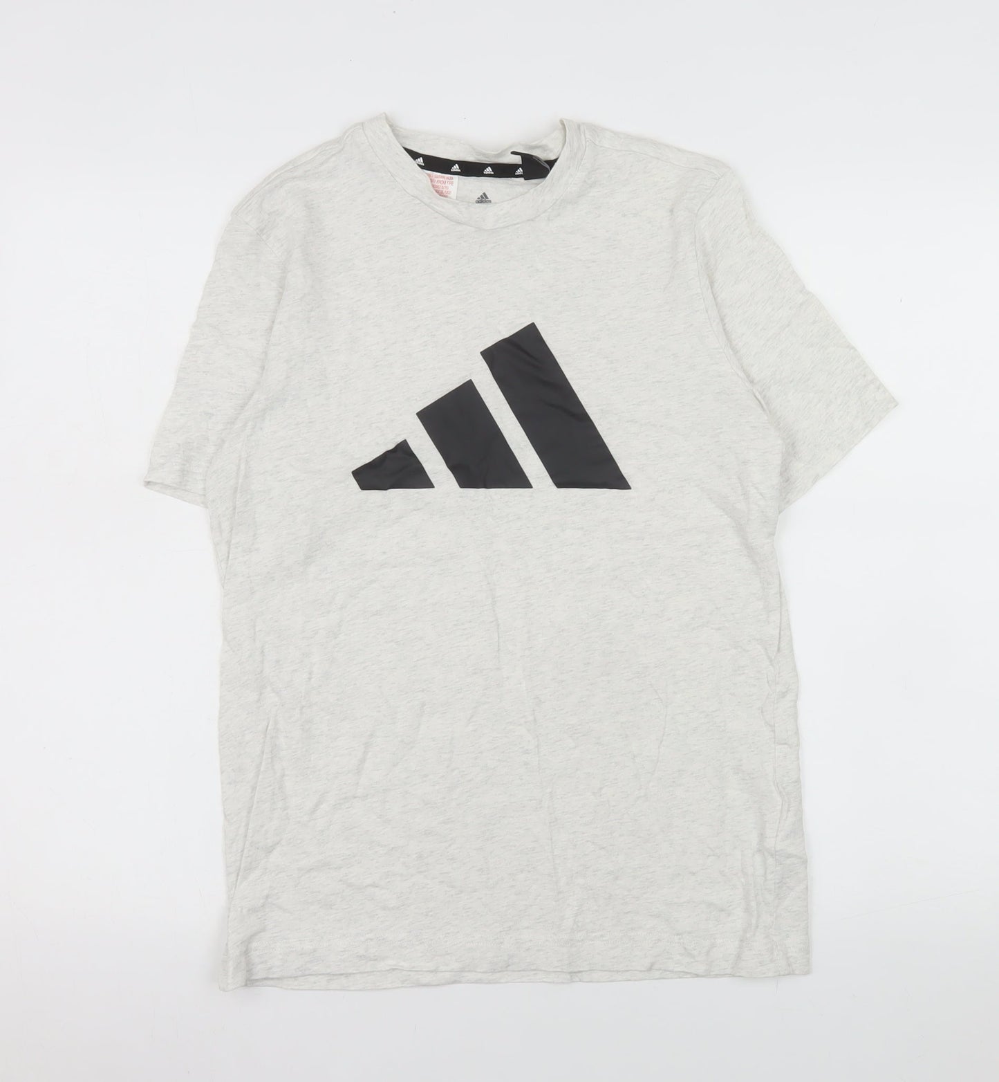 Adidas Boys Grey 13-14 Years Basic Cotton Logo T-Shirt