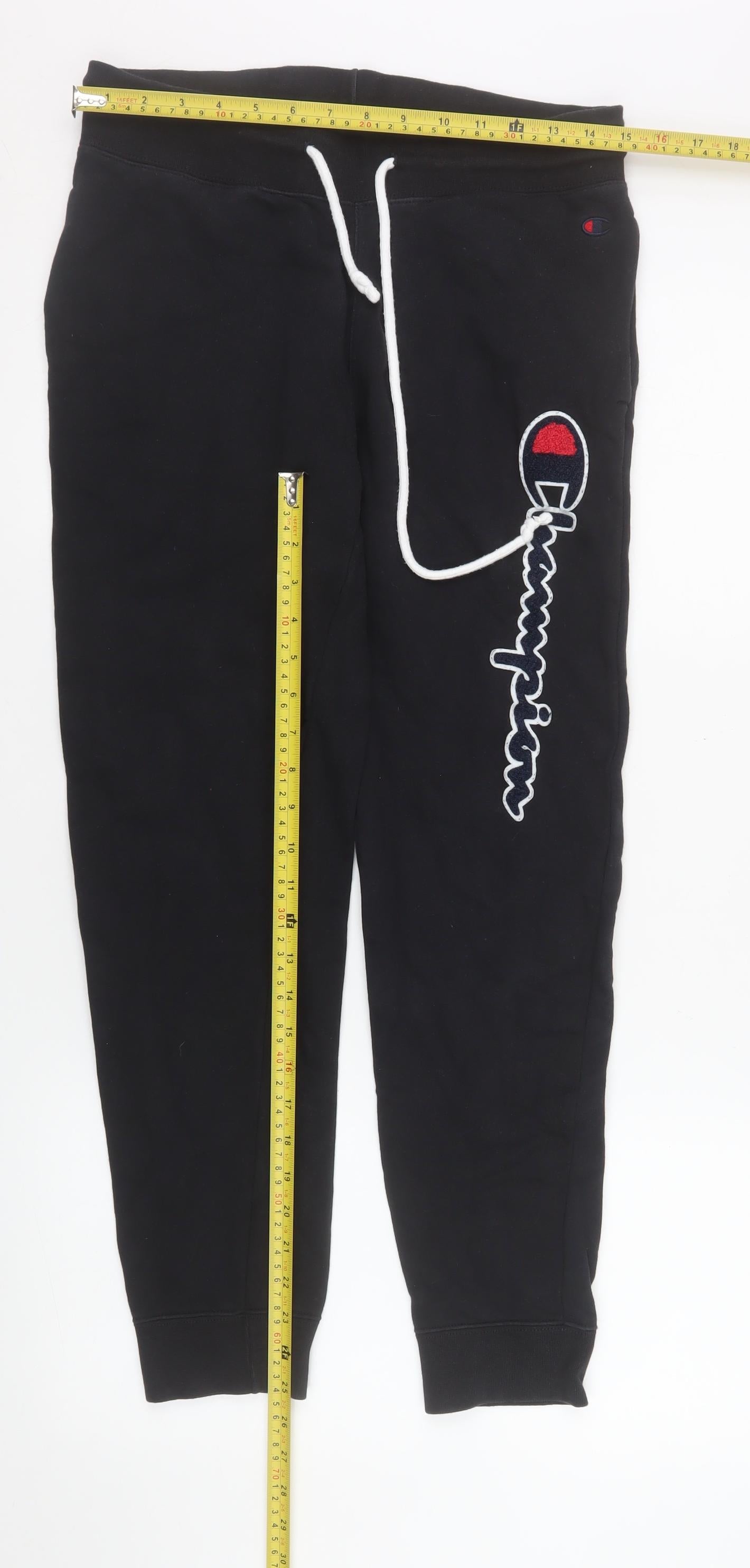 Champion Men's Black Small Jogger Sweatpants with Logo