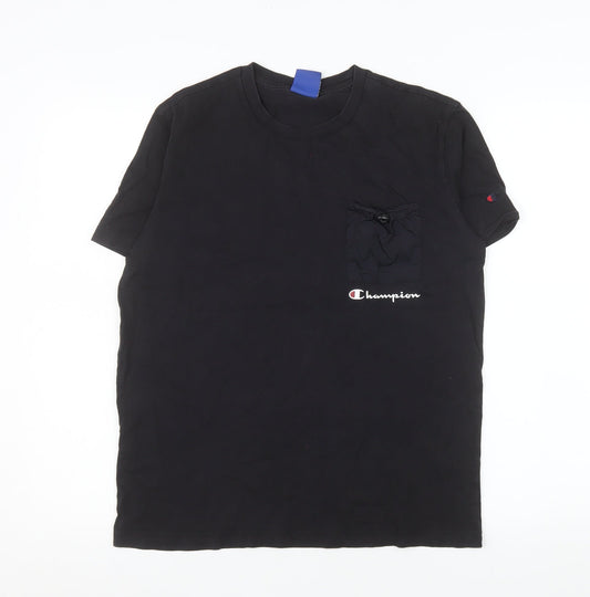 Champion Men’s Black Small Pocket Logo Cotton T-Shirt