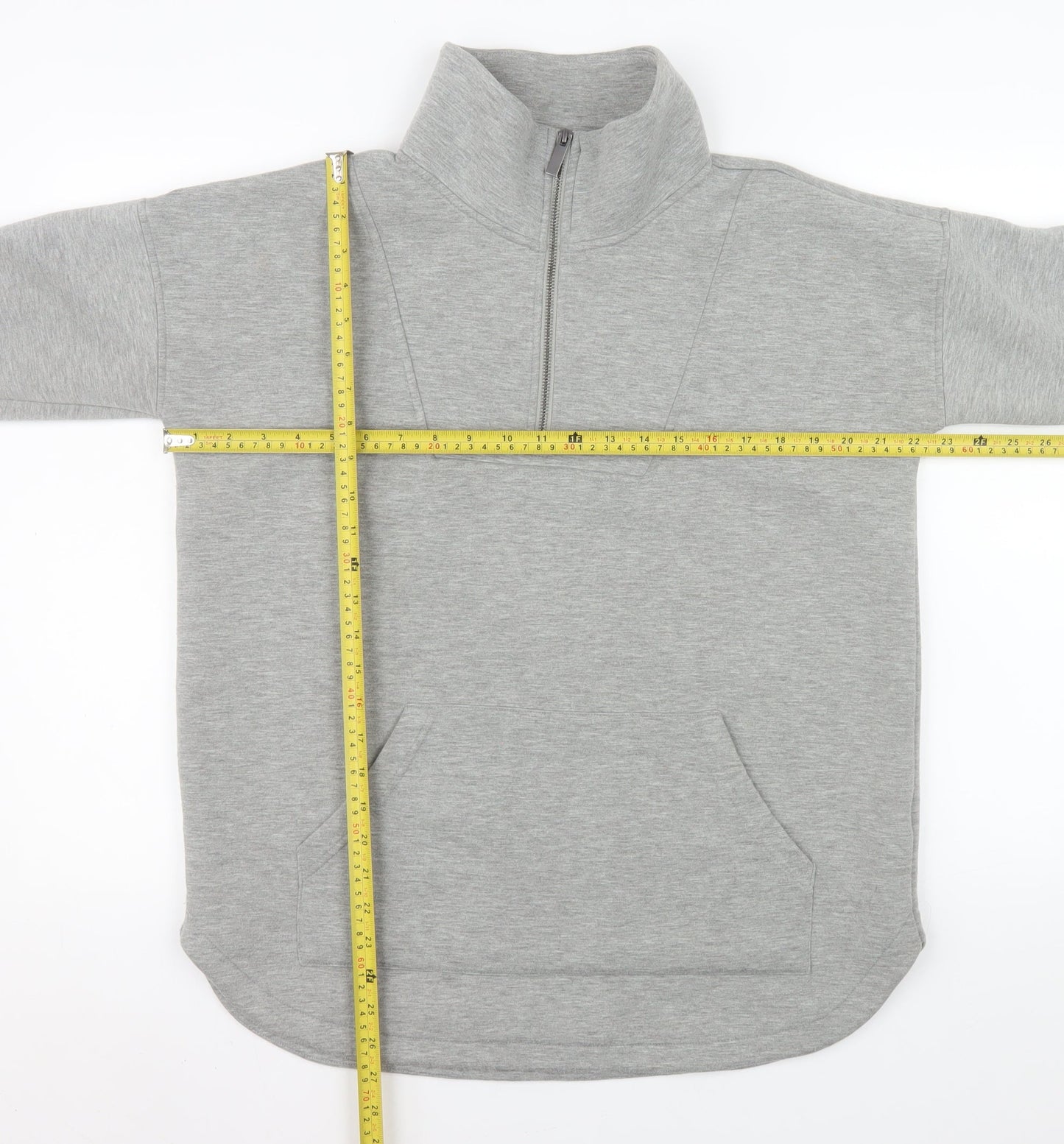 Matalan Men’s Grey 1/2 Zip High Neck Pullover Sweatshirt Medium