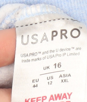 USA Pro Women's Blue Crew Neck Pullover Sweatshirt UK 16