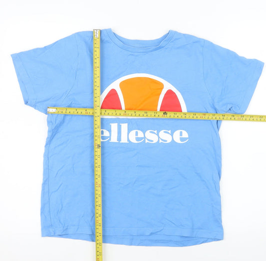 Ellesse Girls Blue Logo Graphic Cotton Short Sleeve T-Shirt 13-14 Years
