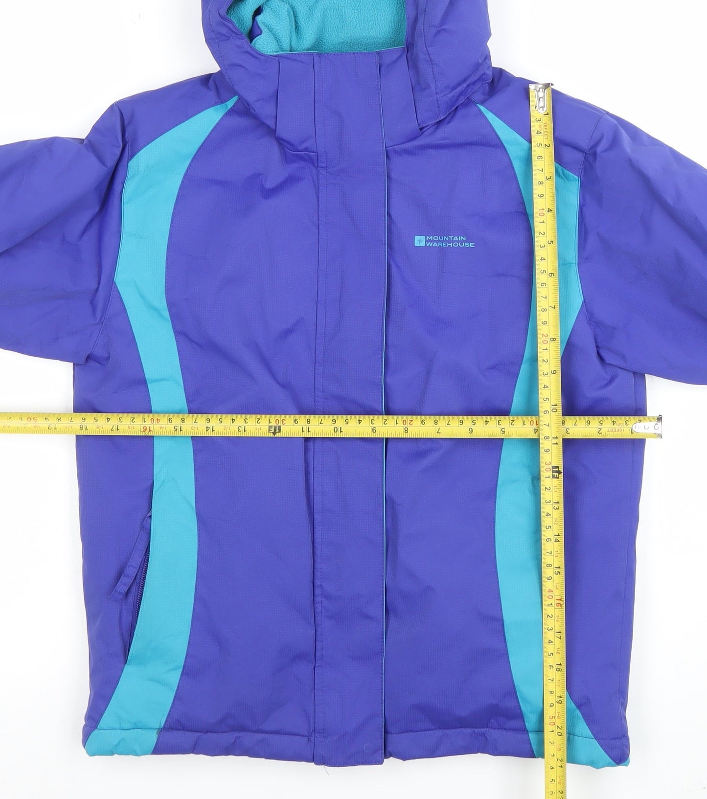 Mountain Warehouse Boys Blue Waterproof Hooded Ski Jacket Size 10 Years