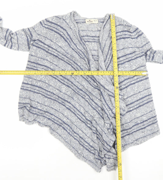 Hollister Womens Blue Striped Open Knit Cardigan XS