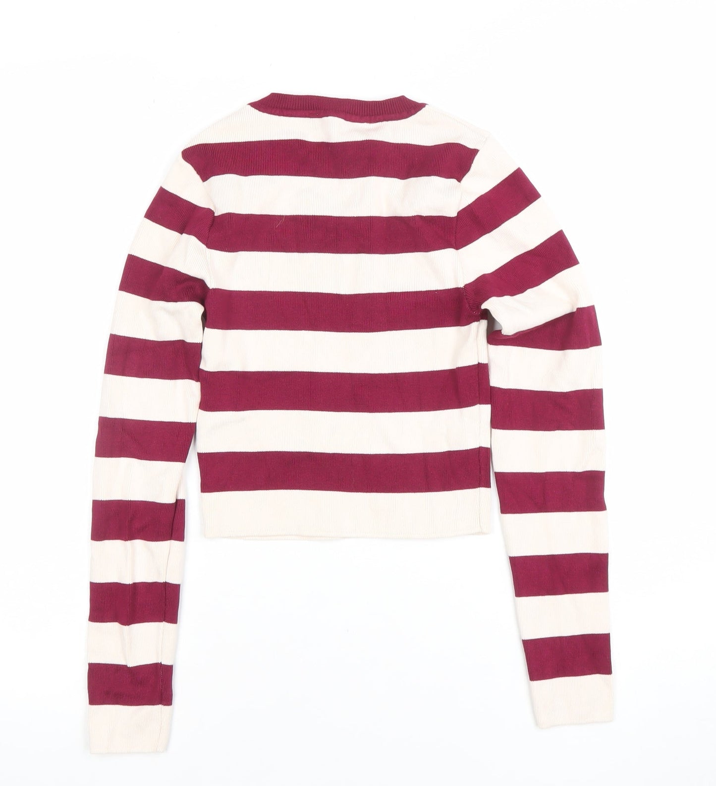 Zara Women Multicoloured Striped Crew Neck Pullover Jumper Size S