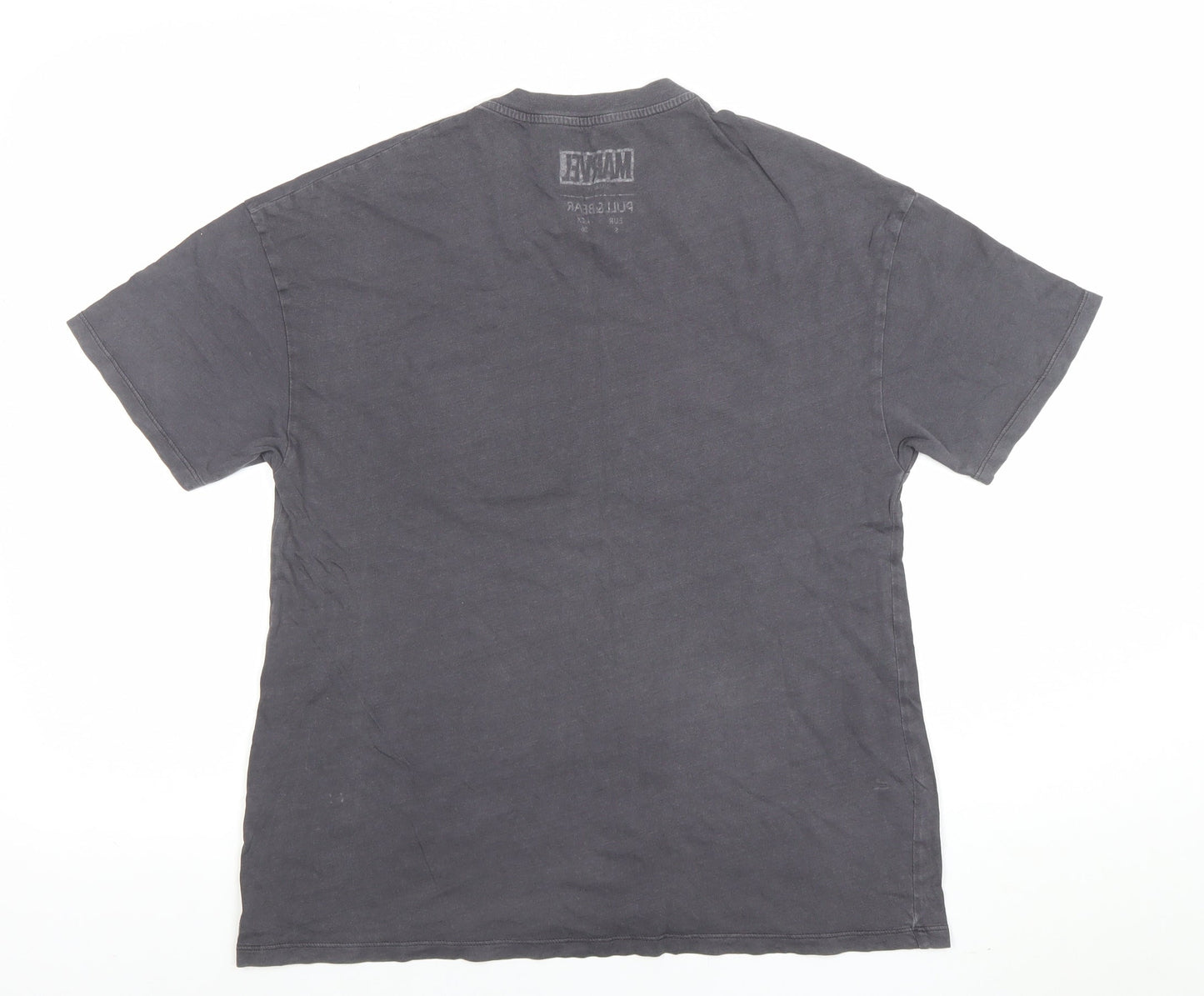 Pull&Bear Marvel Grey Cotton Women's T-Shirt Size S Casual