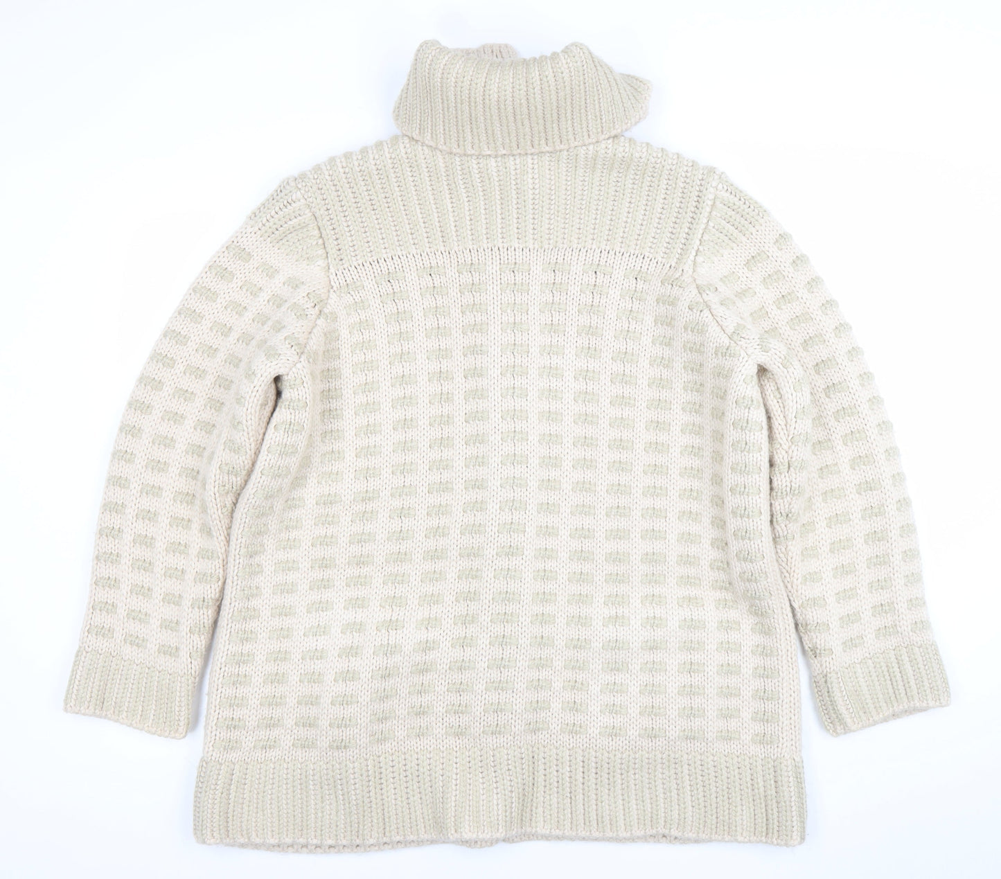 Marks and Spencer Women’s Beige Chunky Knit Collared Cardigan UK 18