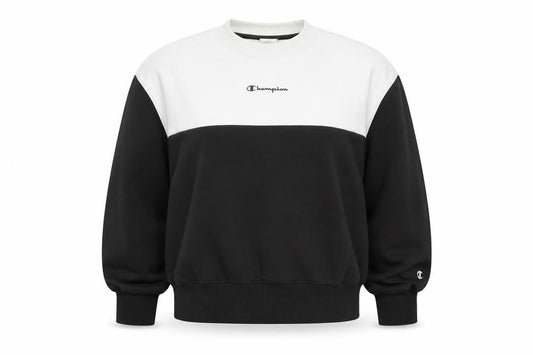 Champion Women's Black and White Crew Neck Pullover Sweatshirt Small