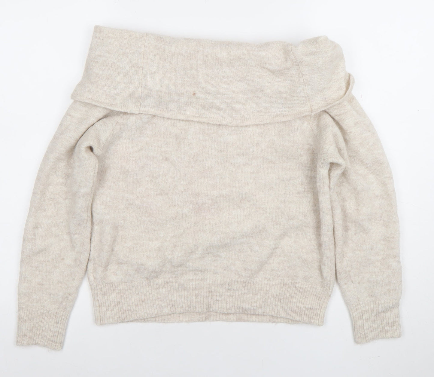 H&M Divided Beige Roll Neck Knit Jumper Unisex S Casual Pullover