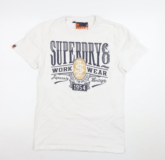 Superdry Mens White Workwear Heritage Logo T-Shirt Size M