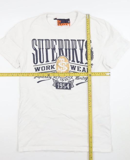 Superdry Mens White Workwear Heritage Logo T-Shirt Size M