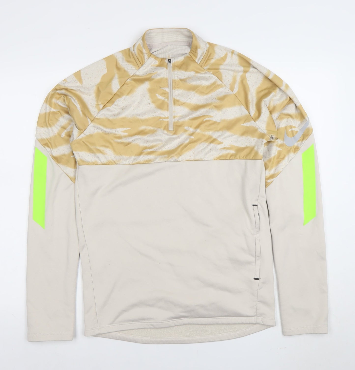 Nike Men's Beige Camo 1/4 Zip Sports Sweatshirt Size S