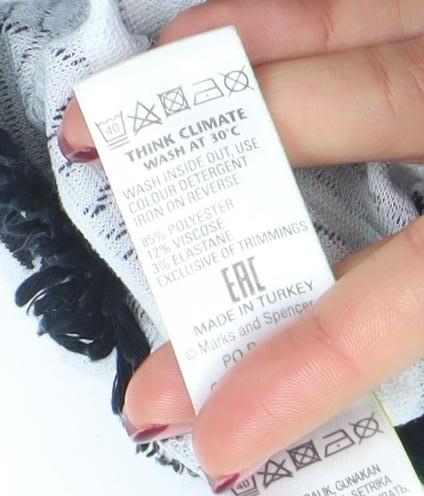 Marks and Spencer Women’s Black White Striped Fringe Trim Cardigan Size 14