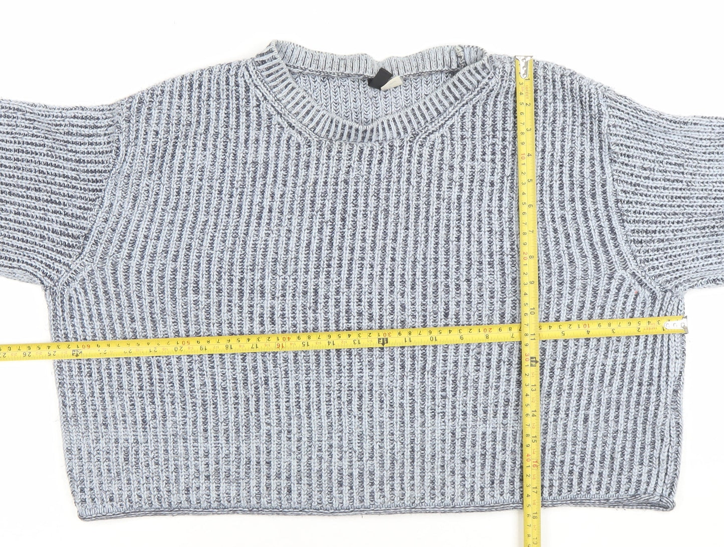 Divided Womens Grey Chunky Knit Crew Neck Pullover Jumper XS