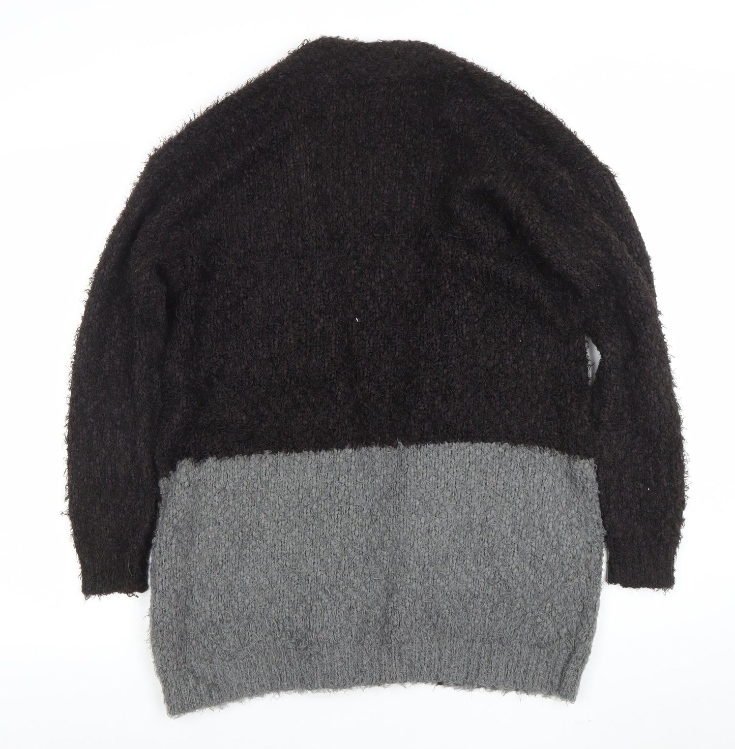 Amara Reya Women's Black Grey Knit Open Cardigan Size M