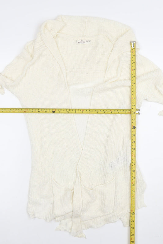 Hollister Women’s Ivory Open Knit Cotton Blend Cardigan XS