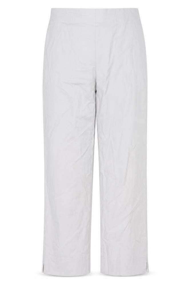 Front view of Gallery Women Beige Viscose Blend Stretch Straight Trousers UK 8