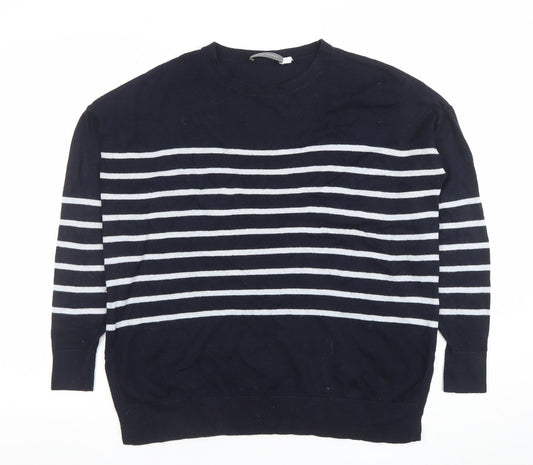 Mint Velvet Women's Blue Striped Star Knit Jumper Size M