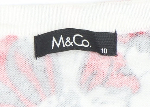 M&Co Women’s Multicoloured Floral Cardigan Size 10 Knit Cotton Blend
