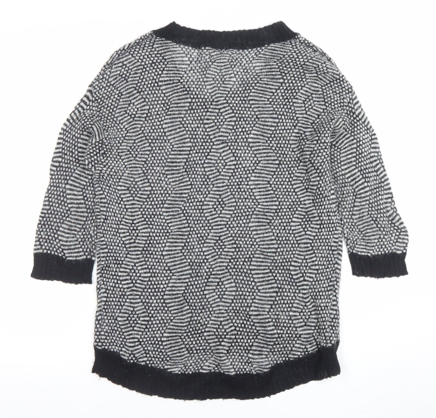 Silence + Noise Women's Black Geometric Knit Pullover Jumper Size S