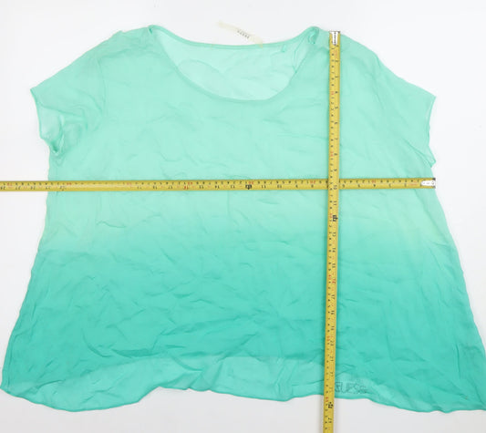 Guess Women Green Chiffon Short Sleeve Blouse Size S