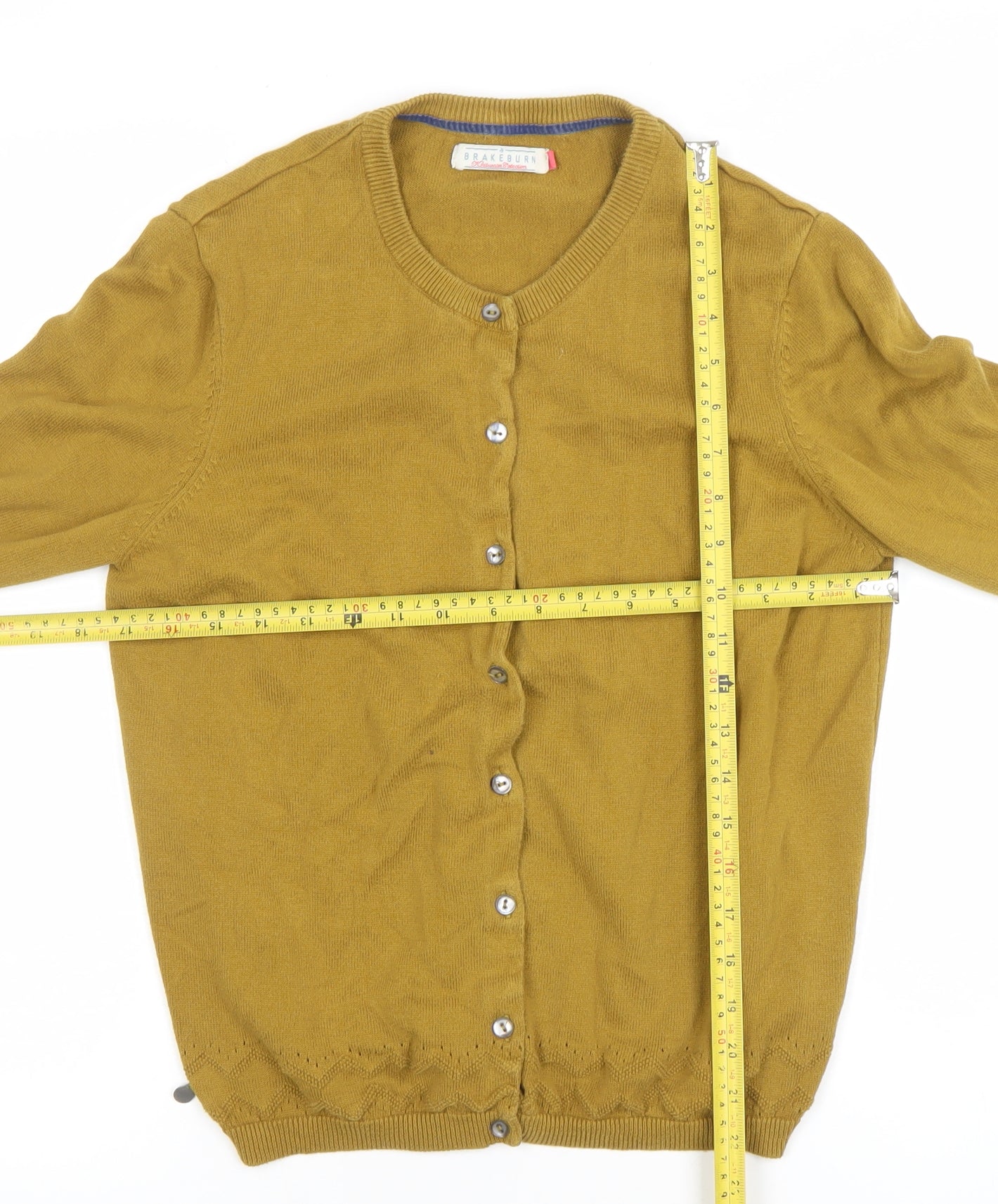 Brakeburn Women’s Brown Cotton Button Cardigan Size 12