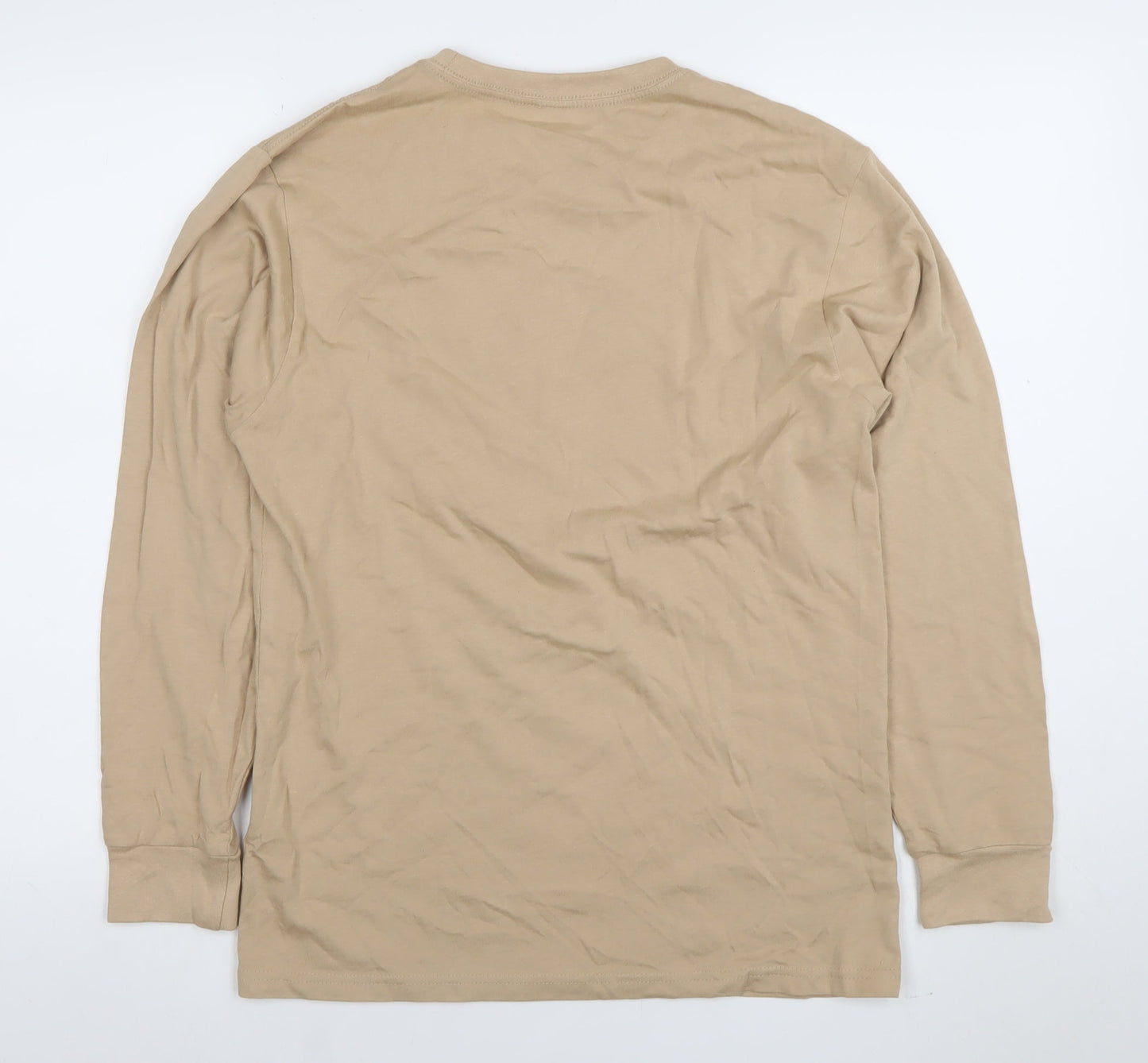 Hard Rock Men's Beige Long Sleeve Graphic T-Shirt Size S