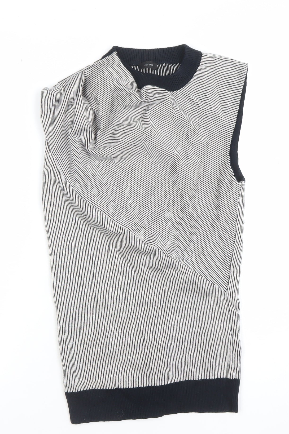 Joseph Womens Black Fine Stripe Sleeveless Cotton Tank Top S