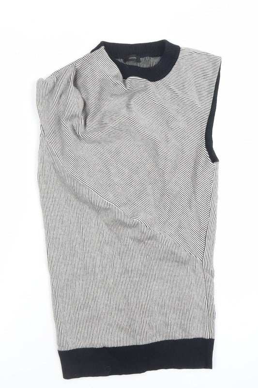 Joseph Womens Black Fine Stripe Sleeveless Cotton Tank Top S