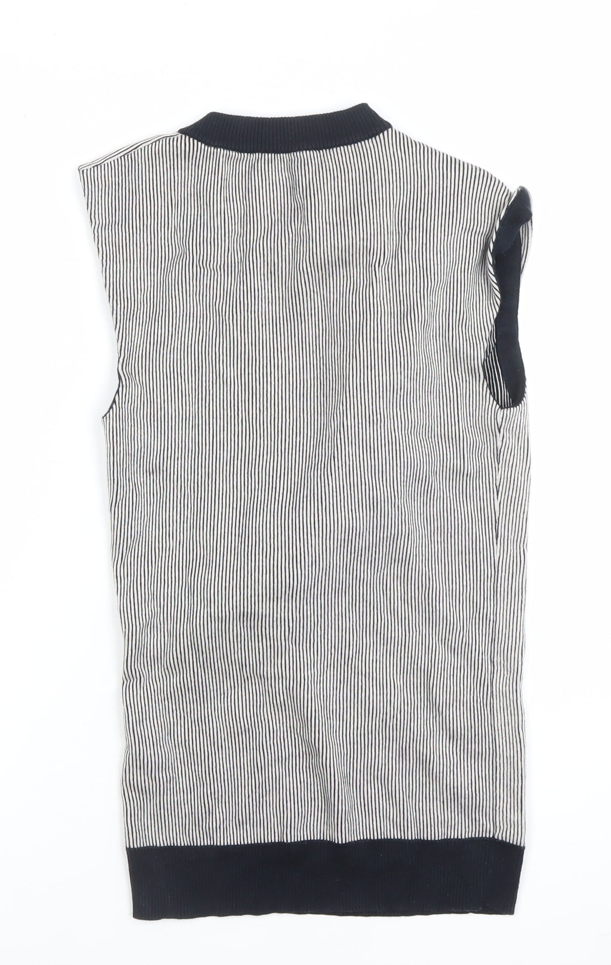 Joseph Womens Black Fine Stripe Sleeveless Cotton Tank Top S