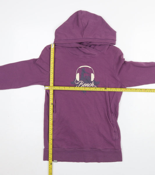 Bench Womens Purple Hooded Pullover Sweatshirt XS Casual Hoodie