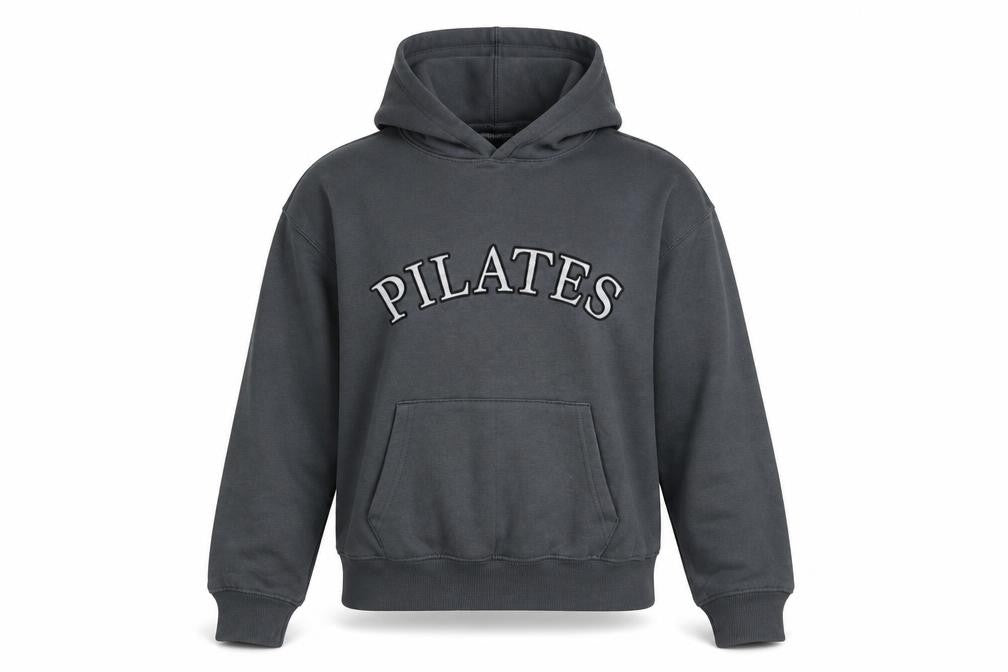 PrettyLittleThing Women’s Grey Pullover Hoodie XS Pilates Print