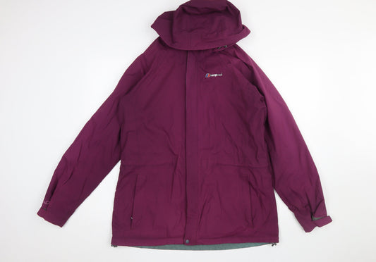 Berghaus Women's Purple Waterproof Hooded Rain Jacket Size 16