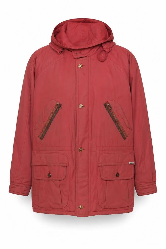 Bush Mens Red 42in Hooded Parka Jacket Cotton Blend Waterproof
