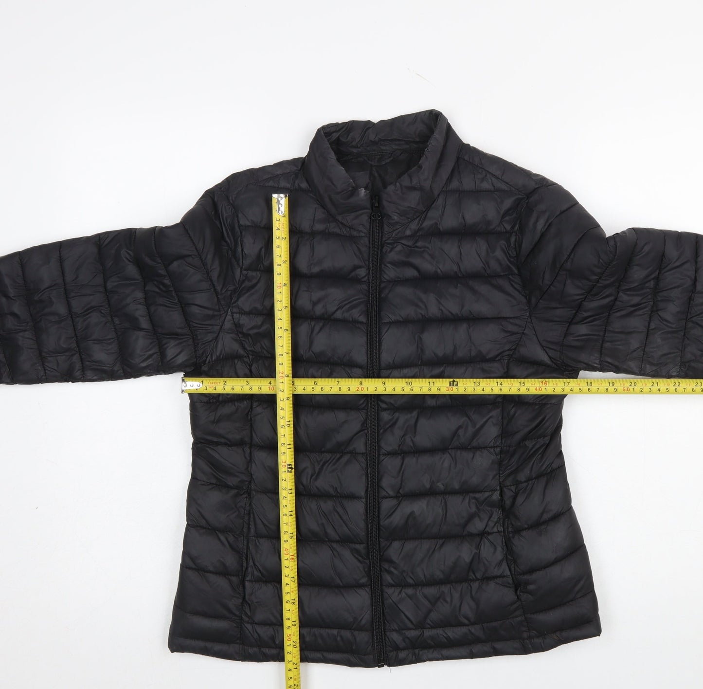 Vila Womens Black Puffer Jacket Size S Lightweight Quilted Zip Coat