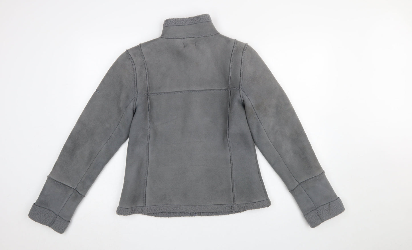 Falmer Womens Grey Size 12 Faux Shearling Lined Zip Jacket