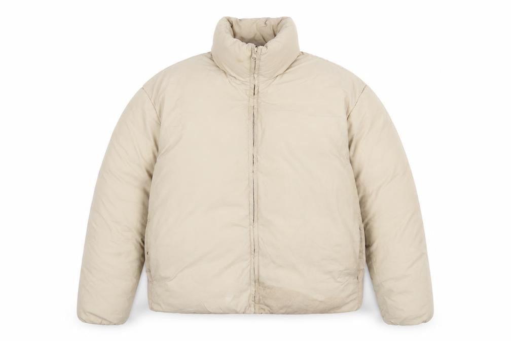 ADPT Women Beige Puffer Jacket S Full Zip Winter Coat