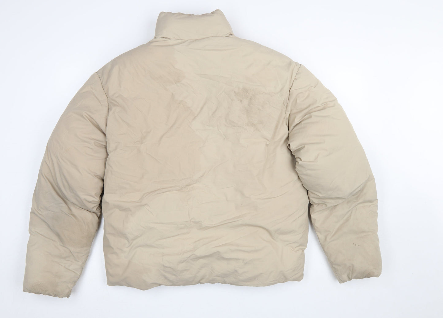 ADPT Women Beige Puffer Jacket S Full Zip Winter Coat