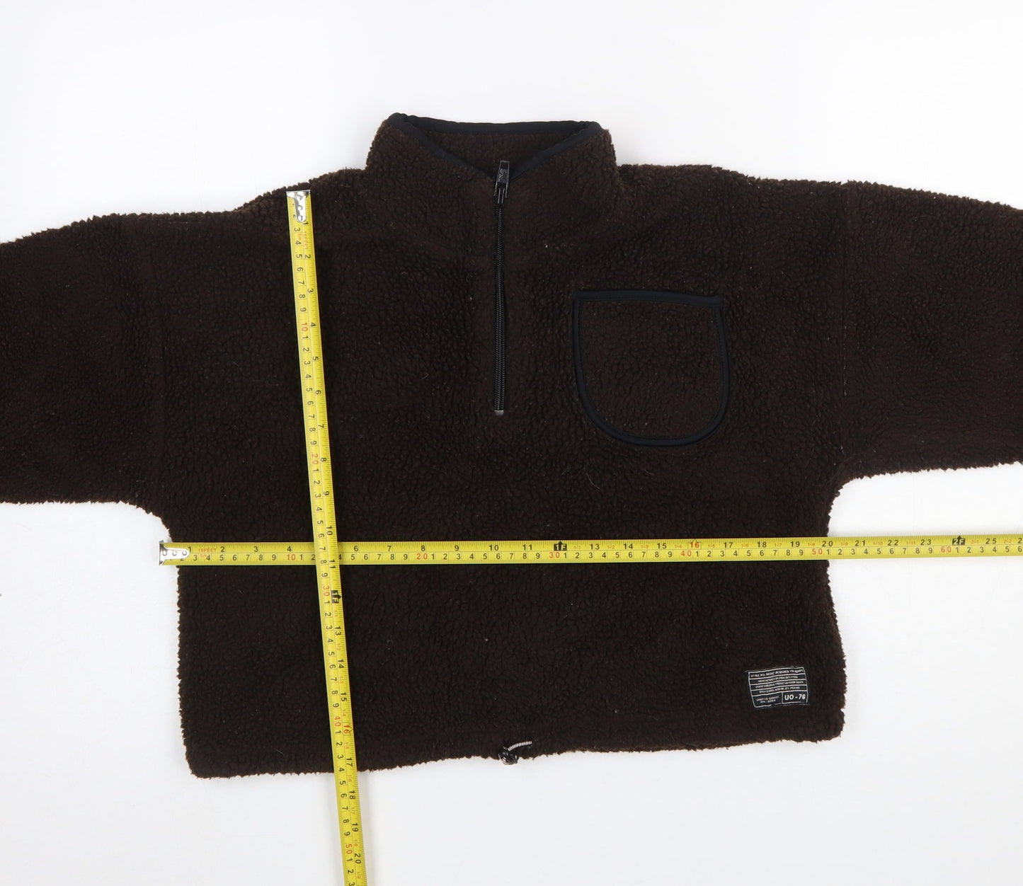 Urban Outfitters Women Brown Fleece 1/4 Zip Pullover Sweatshirt S