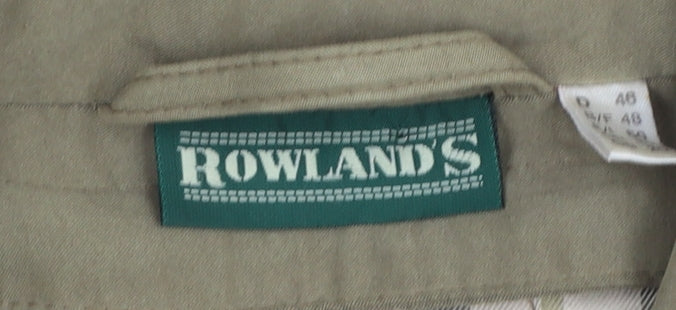 Rowlands Womens Beige Polyester Overcoat Size 20 Lined Mid Length